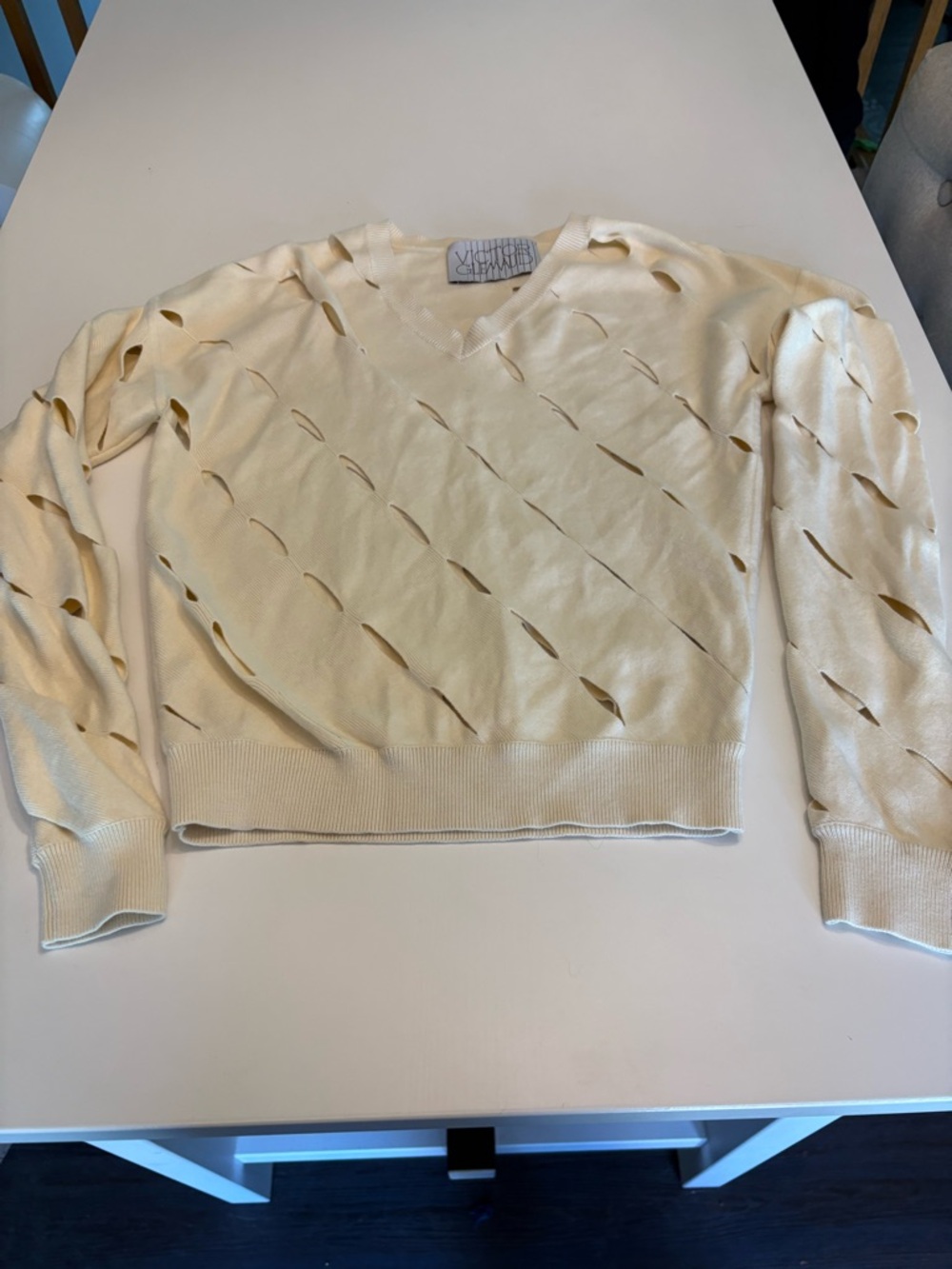 Victor Glemaud cotton/cashmere cut out sweater small